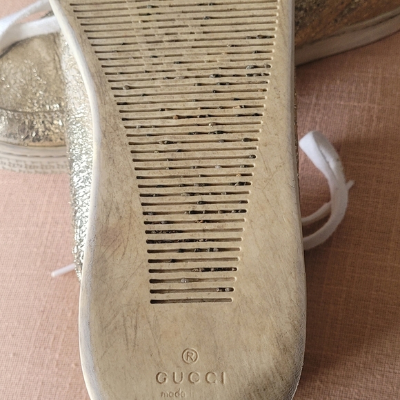 Gucci gold hightop sneakers 38 - Picture 5 of 8
